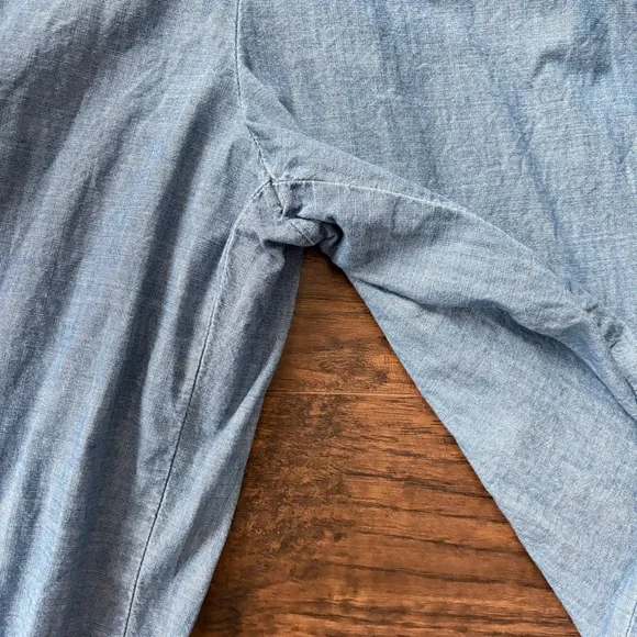 Lauren Ralph Lauren Blue Belted Chambray Wrap Jumpsuit - Picture 16 of 16